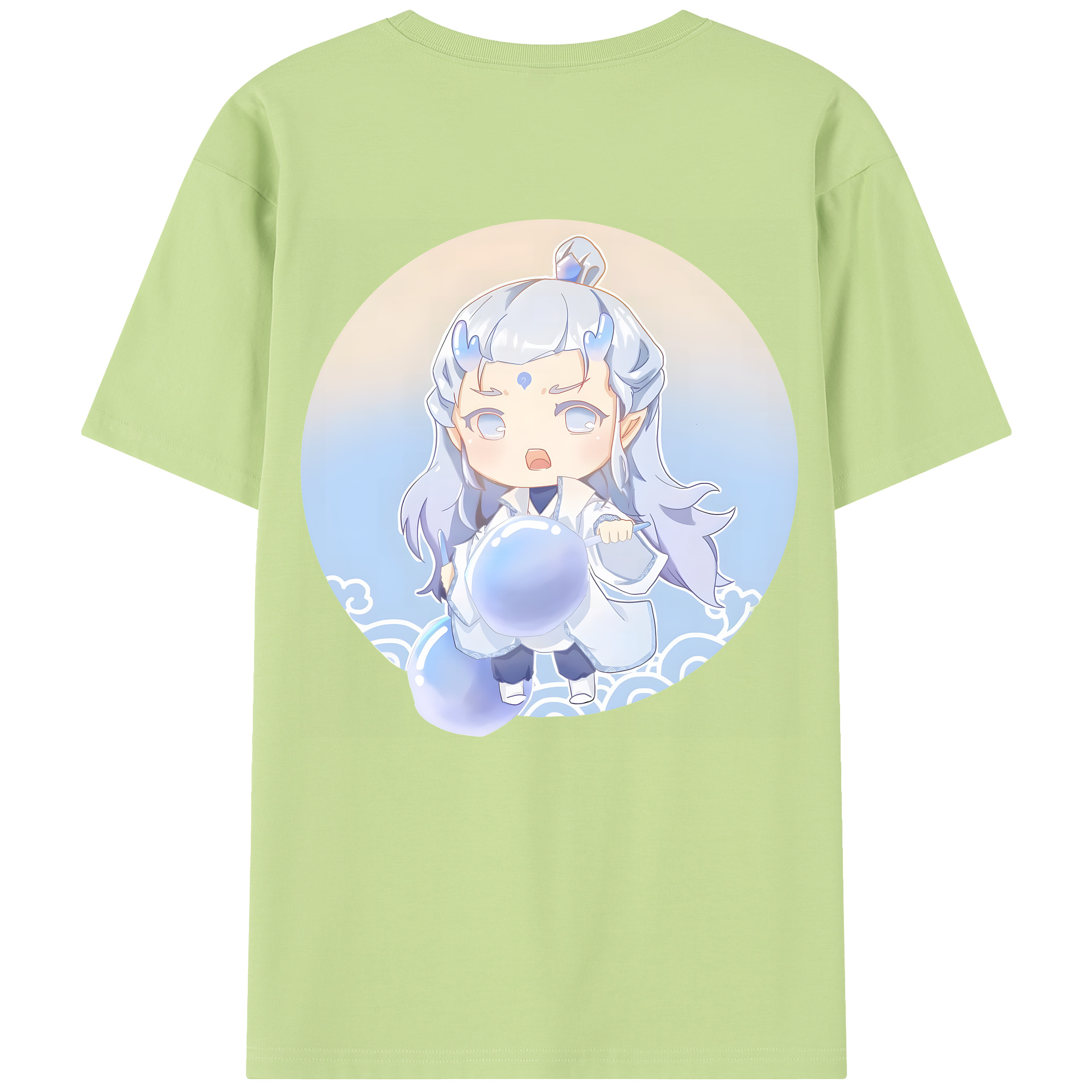 （画像用） Ne Zha 2 ナタ 魔童の大暴れ 綿100％半袖Tシャツ（背面プリント）